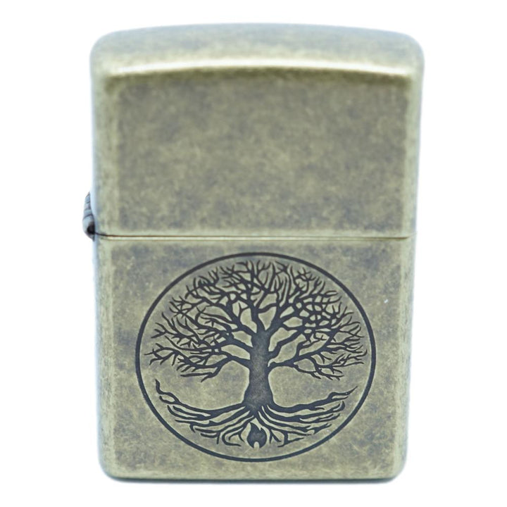 Zippo Lighter Tree of Life - Antique Brass - Zippo Lighter fra Zippo hos The Prince Webshop