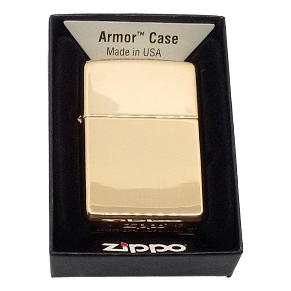 Zippo ARMOR CASE Lighter Brass Højglans - Zippo Lighter fra Zippo hos The Prince Webshop