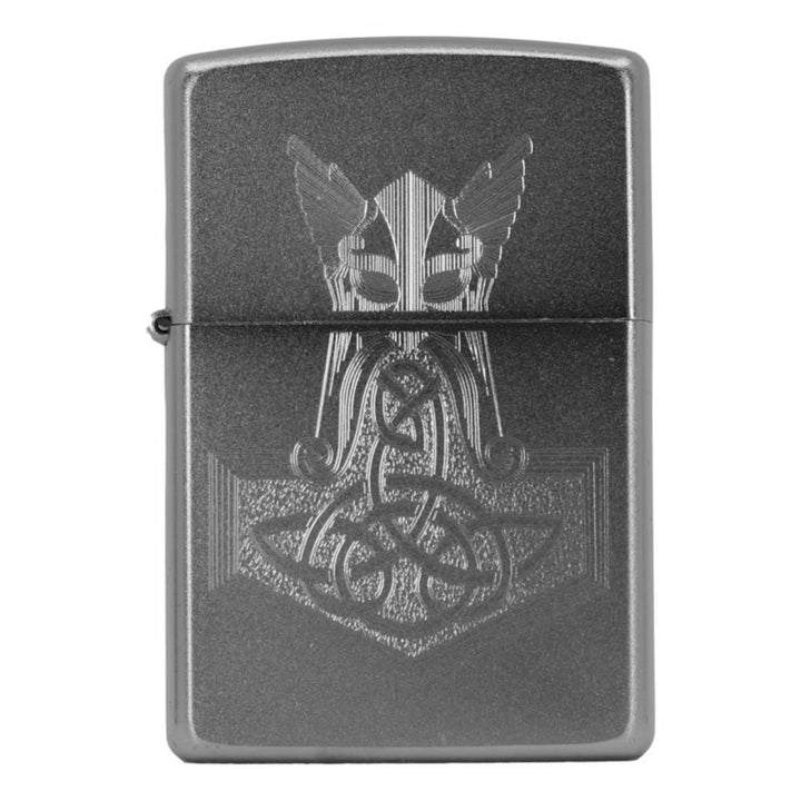 Hammer of Thor Zippo Lighter - Satin med Lasergravering - Zippo Lighter fra Zippo hos The Prince Webshop